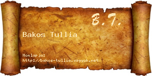 Bakos Tullia névjegykártya