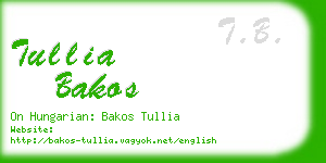tullia bakos business card
